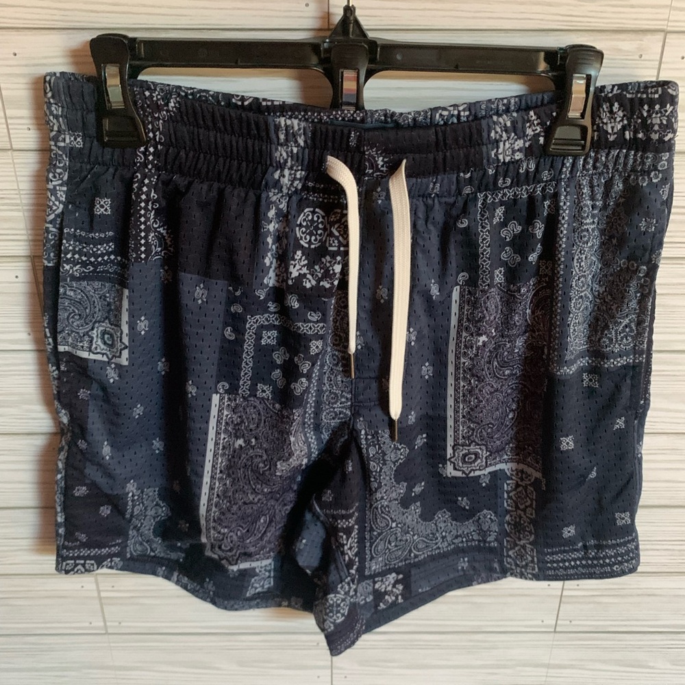 American eagle Navy Bandana Print Mesh Drawstring Shorts